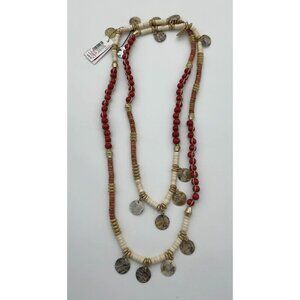 Chicos Utopia Collection Summerberry Single-Strand Beaded 48 inch Necklace NWT